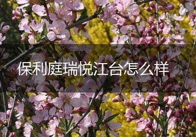 保利庭瑞悦江台怎么样