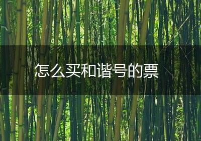 怎么买和谐号的票
