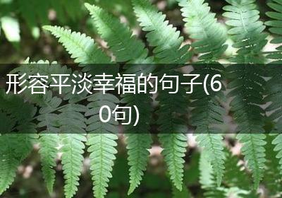 形容平淡幸福的句子(60句)