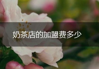 奶茶店的加盟费多少