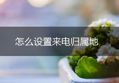 怎么设置来电归属地