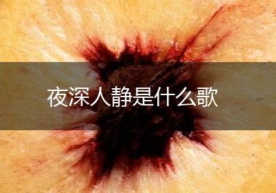 夜深人静是什么歌