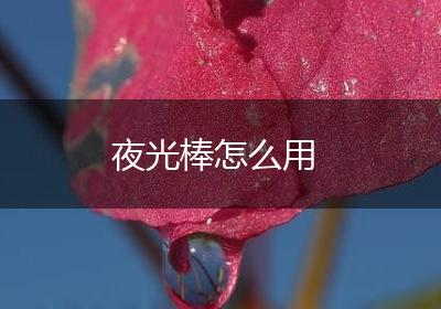 夜光棒怎么用