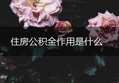 住房公积金作用是什么