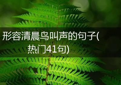 形容清晨鸟叫声的句子(热门41句)