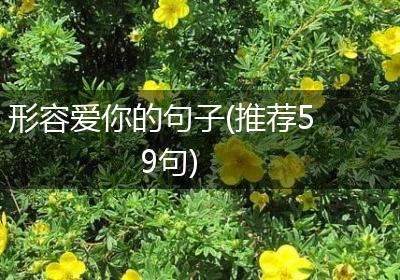 形容爱你的句子(推荐59句)