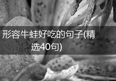 形容牛蛙好吃的句子(精选40句)