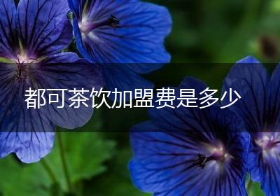 都可茶饮加盟费是多少