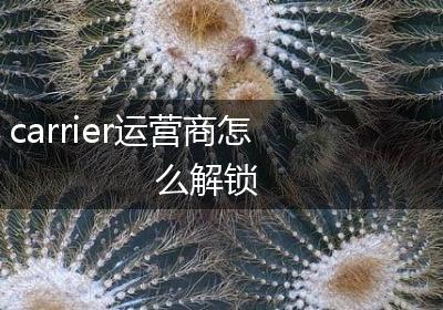 carrier运营商怎么解锁
