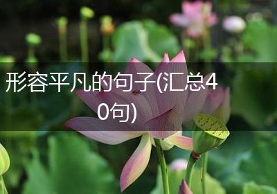 形容平凡的句子(汇总40句)