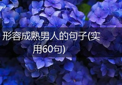 形容成熟男人的句子(实用60句)