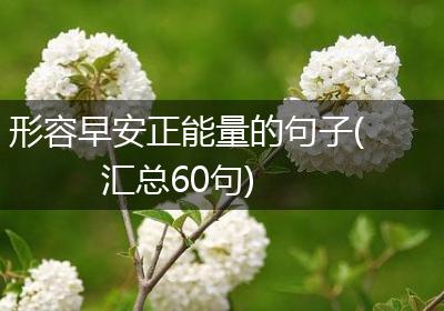 形容早安正能量的句子(汇总60句)