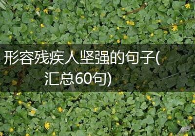 形容残疾人坚强的句子(汇总60句)
