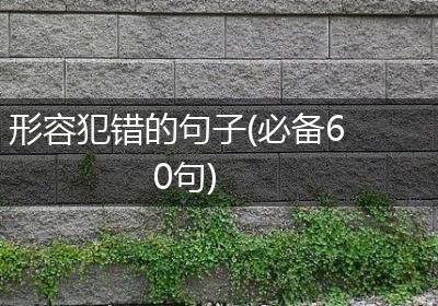 形容犯错的句子(必备60句)