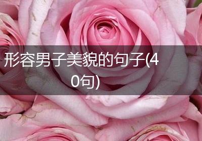 形容男子美貌的句子(40句)