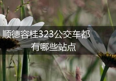 顺德容桂323公交车都有哪些站点