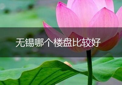 无锡哪个楼盘比较好