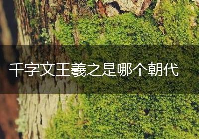 千字文王羲之是哪个朝代