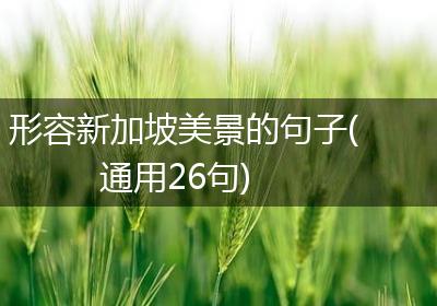 形容新加坡美景的句子(通用26句)