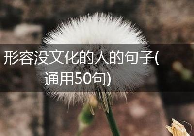 形容没文化的人的句子(通用50句)