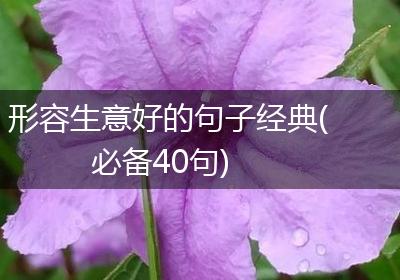 形容生意好的句子经典(必备40句)