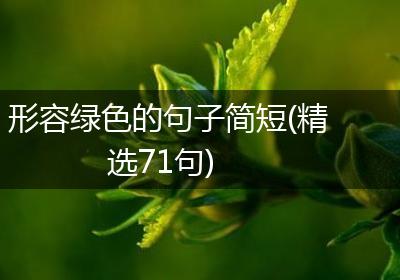 形容绿色的句子简短(精选71句)