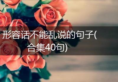 形容话不能乱说的句子(合集40句)
