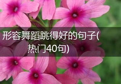 形容舞蹈跳得好的句子(热门40句)
