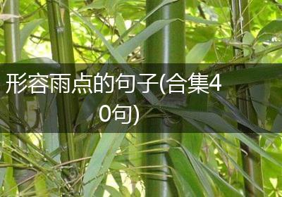 形容雨点的句子(合集40句)