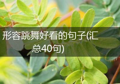 形容跳舞好看的句子(汇总40句)