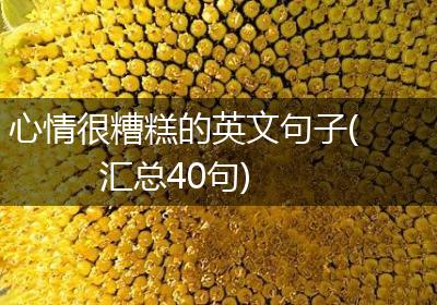 心情很糟糕的英文句子(汇总40句)