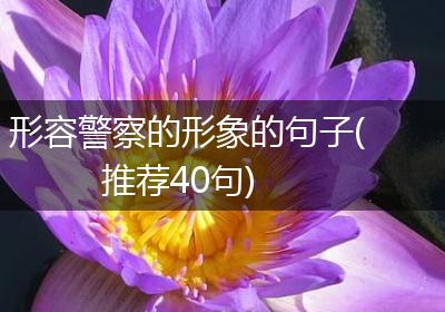 形容警察的形象的句子(推荐40句)