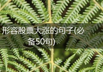 形容股票大涨的句子(必备50句)