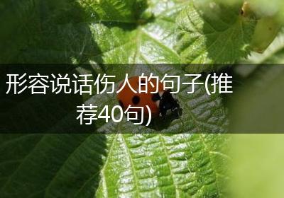形容说话伤人的句子(推荐40句)