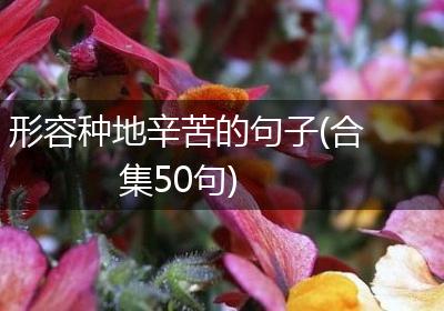 形容种地辛苦的句子(合集50句)