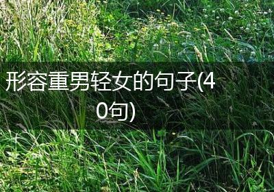 形容重男轻女的句子(40句)