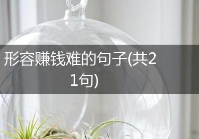 形容赚钱难的句子(共21句)