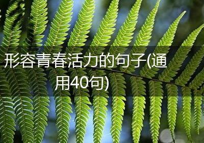 形容青春活力的句子(通用40句)