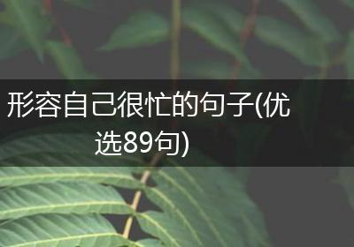 形容自己很忙的句子(优选89句)