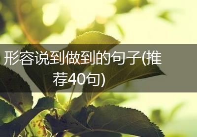 形容说到做到的句子(推荐40句)