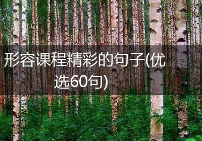 形容课程精彩的句子(优选60句)