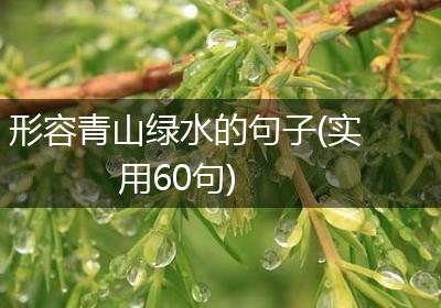 形容青山绿水的句子(实用60句)