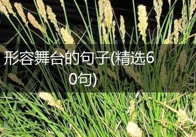 形容舞台的句子(精选60句)