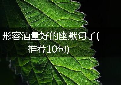 形容酒量好的幽默句子(推荐10句)