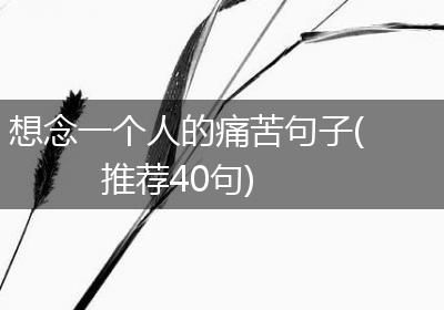 想念一个人的痛苦句子(推荐40句)