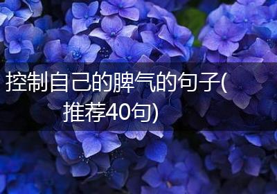 控制自己的脾气的句子(推荐40句)
