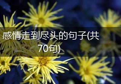 感情走到尽头的句子(共70句)