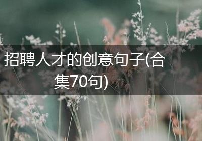 招聘人才的创意句子(合集70句)