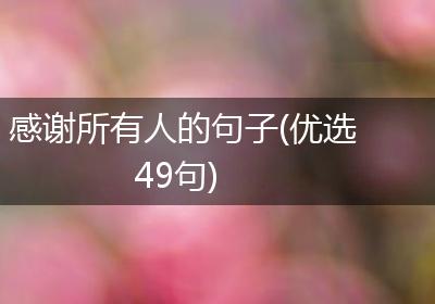 感谢所有人的句子(优选49句)