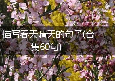 描写春天晴天的句子(合集60句)